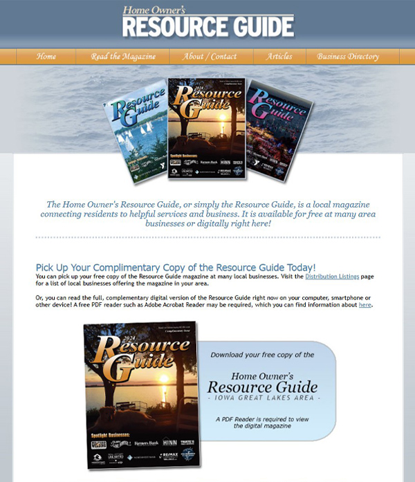Screenshot of the former Home Owner's Resource Guide website